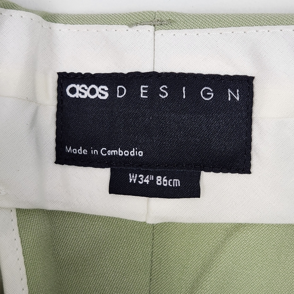 ASOS DESIGN Men's Size W34" Mint Green Cropped Bermuda Shorts Inseam 8" F10156 - Picture 8 of 11